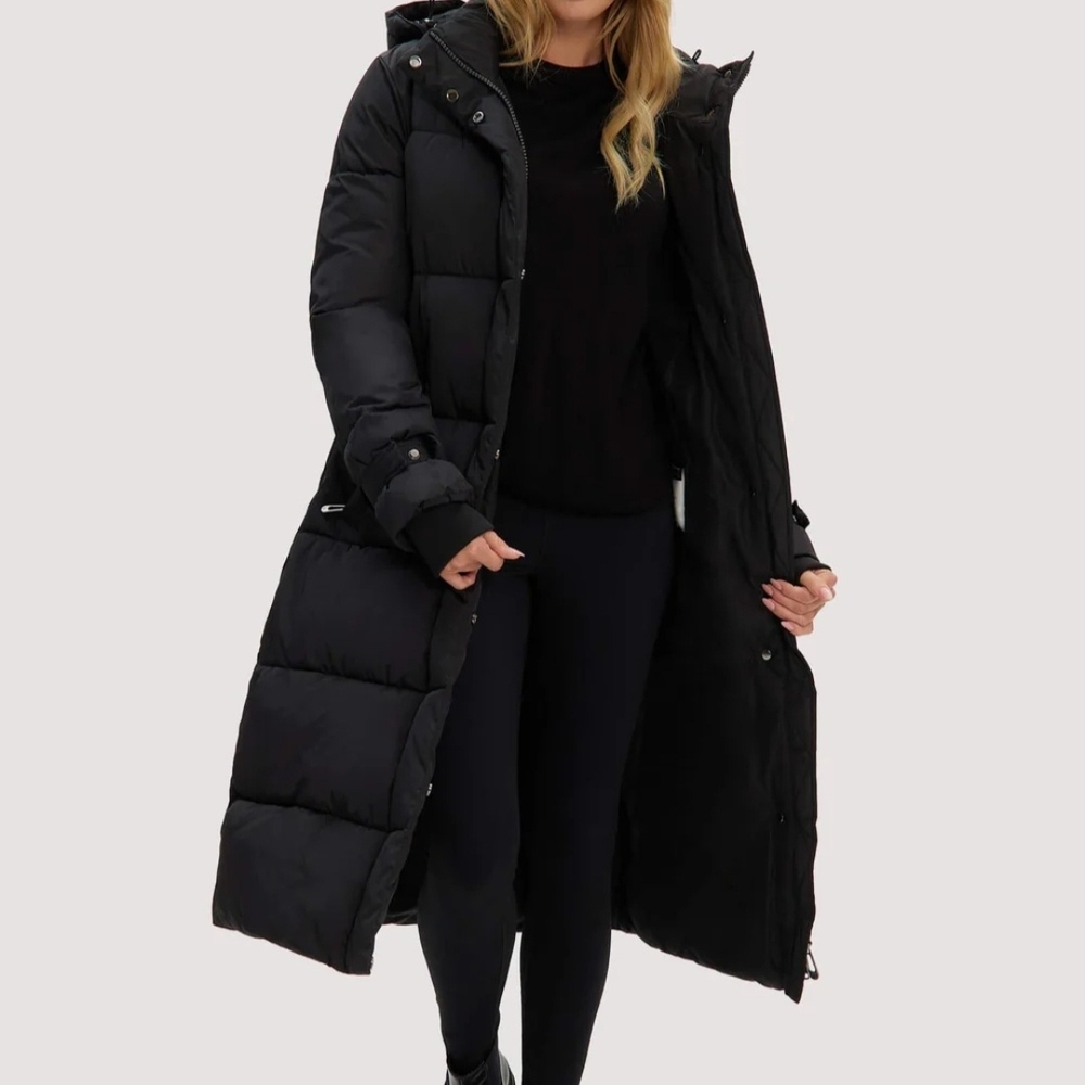 Noize Black Long Puffer Coat